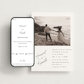 "Scripted Elegance" - Wedding Website in Linen by Ana de Sousa - Match Your Stationery