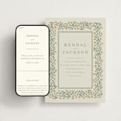 "Framed Floral" - Wedding Website in Mustard by Baumbirdy - Match Your Stationery