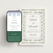 "Vintage Sketched" - Wedding Website in Wisteria by Jenna Holcomb - Match Your Stationery