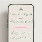 "Whimsical Hand Illustrated Crest" - Wedding Website in Peony by Jackie Crawford - Mobile Layout
