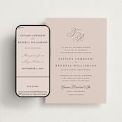 "Arch Monogram" - Wedding Website in Dusty Rose by Kelly Schmidt - Match Your Stationery