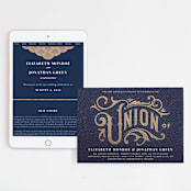 "Mosaic" - Wedding Website in Navy by GeekInk Design - Match Your Stationery