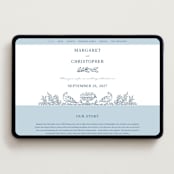 "Whimsical Woodland" - Wedding Website in Indigo by Paper Sun Studio - Desktop Design