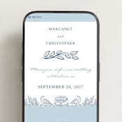 "Whimsical Woodland" - Wedding Website in Indigo by Paper Sun Studio - Mobile Layout