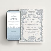 "Whimsical Woodland" - Wedding Website in Indigo by Paper Sun Studio - Match Your Stationery