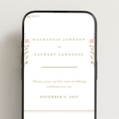 "Mirror Floral" - Wedding Website in Faux Gold by Everett Paper Goods - Mobile Layout