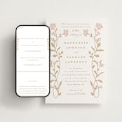 "Mirror Floral" - Wedding Website in Faux Gold by Everett Paper Goods - Match Your Stationery