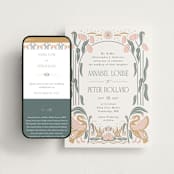 "Nouveau Swans" - Wedding Website in Nouveau Swans by Olivia Raufman - Match Your Stationery