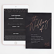 "Scripted Wedding" - Wedding Website in Obsidian by Hooray Creative - Match Your Stationery