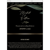 "Cascading Vine" - Wedding Website in Midnight by Susan Moyal - Mobile Layout