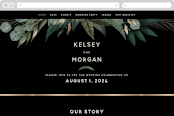 "Shades of Green" - Wedding Website in Midnight by Susan Moyal - Desktop Design