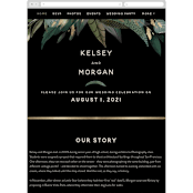 "Shades of Green" - Wedding Website in Midnight by Susan Moyal - Guest Management