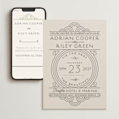"Deco Nouveau" - Wedding Website in Cream by GeekInk Design - Match Your Stationery