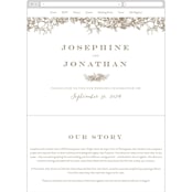 "Engraved Flowers" - Wedding Website in Latte by Phrosné Barwood - Mobile Layout