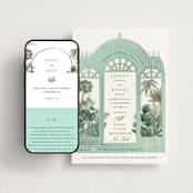 "The Greenhouse" - Wedding Website in Seagreen by Elly - Match Your Stationery