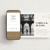 "Golden Stamp" - Wedding Website in Snow by FRANI - Match Your Stationery