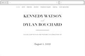 "The Minimalist" - Wedding Website in Pearl by Kelly Schmidt - Desktop Design