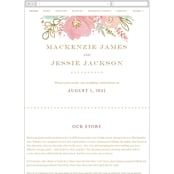 "Floral Vignette" - Wedding Website in Brass by Kristen Smith - Guest Management
