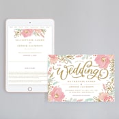 "Floral Vignette" - Wedding Website in Brass by Kristen Smith - Match Your Stationery