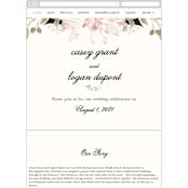 "Petal Surround" - Wedding Website in Blush & Gold by Susan Moyal - Guest Management