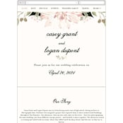"Petal Surround" - Wedding Website in Blush & Gold by Susan Moyal - Mobile Layout