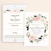 "Petal Surround" - Wedding Website in Blush & Gold by Susan Moyal - Match Your Stationery