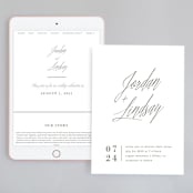 "Stacked date" - Wedding Website in Cotton by Amy Kross - Match Your Stationery