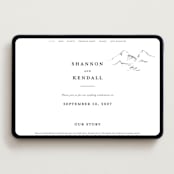 "Sketched Mountains" - Wedding Website in Snow by Mere Paper - Desktop Design