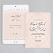 "Elegant Lace" - Wedding Website in Blush by Hooray Creative - Match Your Stationery