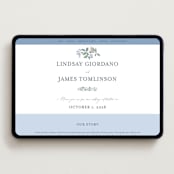 "Climbing Florals" - Wedding Website in Sapphire by Olivia Raufman - Desktop Design