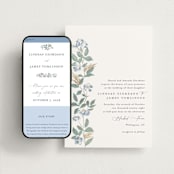 "Climbing Florals" - Wedding Website in Sapphire by Olivia Raufman - Match Your Stationery