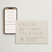 "Left Stack" - Wedding Website in Vanilla by Alethea and Ruth - Match Your Stationery
