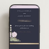 "Deco Spring Florals" - Wedding Website in Navy by Shiny Penny Studio - Mobile Layout