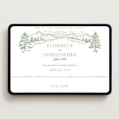 "On The Horizon" - Wedding Website in Moss by Paper Sun Studio - Desktop Design