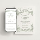 "On The Horizon" - Wedding Website in Moss by Paper Sun Studio - Match Your Stationery