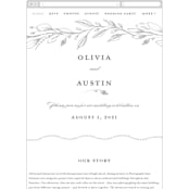 "Verdure Couronne" - Wedding Website in Matte Silver by Susan Moyal - Mobile Layout