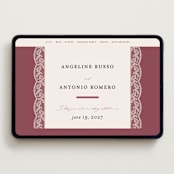 "Chantilly" - Wedding Website in Mauve by Erica Krystek - Desktop Design