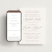 "Luxe script" - Wedding Website in Pearl by Hooray Creative - Match Your Stationery