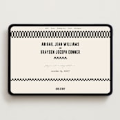 "Spin" - Wedding Website in Cream by Pixel and Hank - Desktop Design