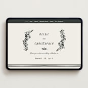"Botanical Crest" - Wedding Website in Ink by Kelly Watkins - Desktop Design
