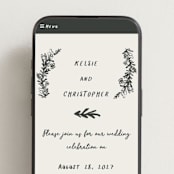 "Botanical Crest" - Wedding Website in Ink by Kelly Watkins - Mobile Layout