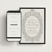 "Ornate sketched frame" - Wedding Website in Latte by Jackie Crawford - Match Your Stationery
