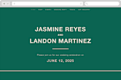 "Bold Type" - Wedding Website in Parrot by Owl and Toad - Desktop Design