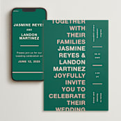 "Bold Type" - Wedding Website in Parrot by Owl and Toad - Match Your Stationery