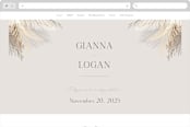 "Pampas & Palms" - Wedding Website in Ash by Kaydi Bishop - Desktop Design