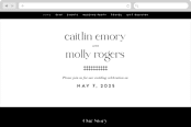 "Split Line" - Wedding Website in Black Tie by Amy Payne - Desktop Design