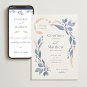 "Cascading Floral" - Wedding Website in Lagoon by Corinne Malesic - Match Your Stationery