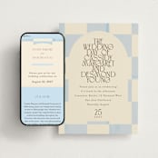 "Checker Wash" - Wedding Website in Ivory by Baumbirdy - Match Your Stationery