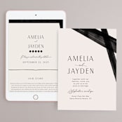 "Inky" - Wedding Website in Onyx by Inkblot Design - Match Your Stationery