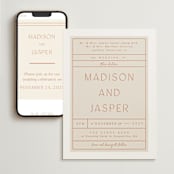 "Modern Ticket" - Wedding Website in Rust by Alethea and Ruth - Match Your Stationery